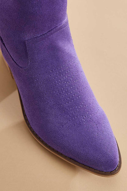 Versona tall pink faux suede cowboy boots PINK