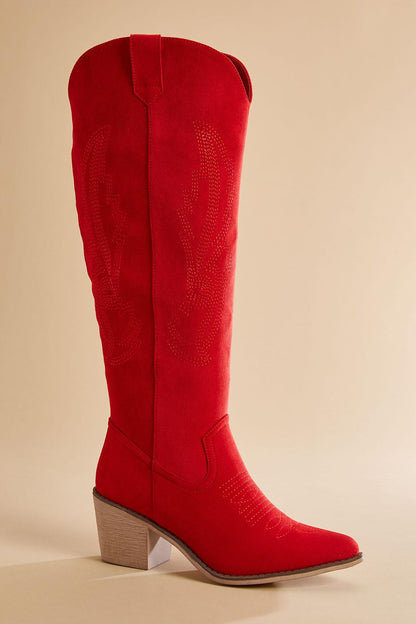Versona tall pink faux suede cowboy boots PINK
