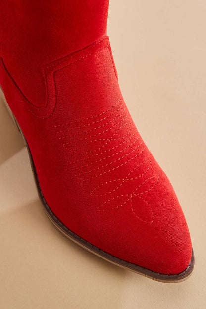 Versona tall pink faux suede cowboy boots PINK