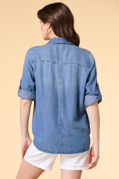 Versona soft sway chambray shirt DARK_WASH_DENIM