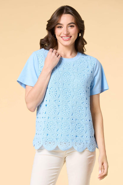 Versona gone swimming crochet top BLUE