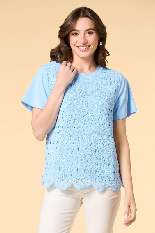 Versona gone swimming crochet top BLUE