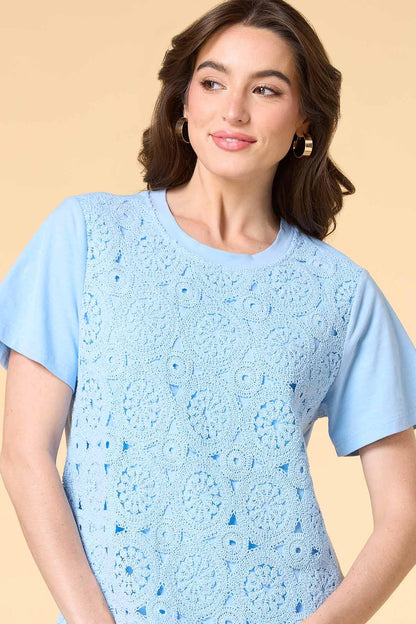 Versona gone swimming crochet top BLUE