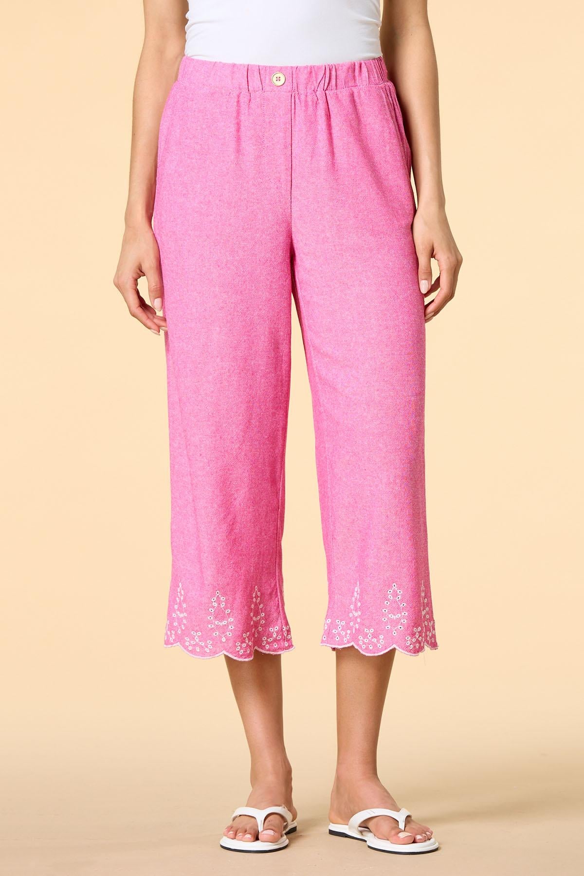 Versona petal pushing cropped pants PINK