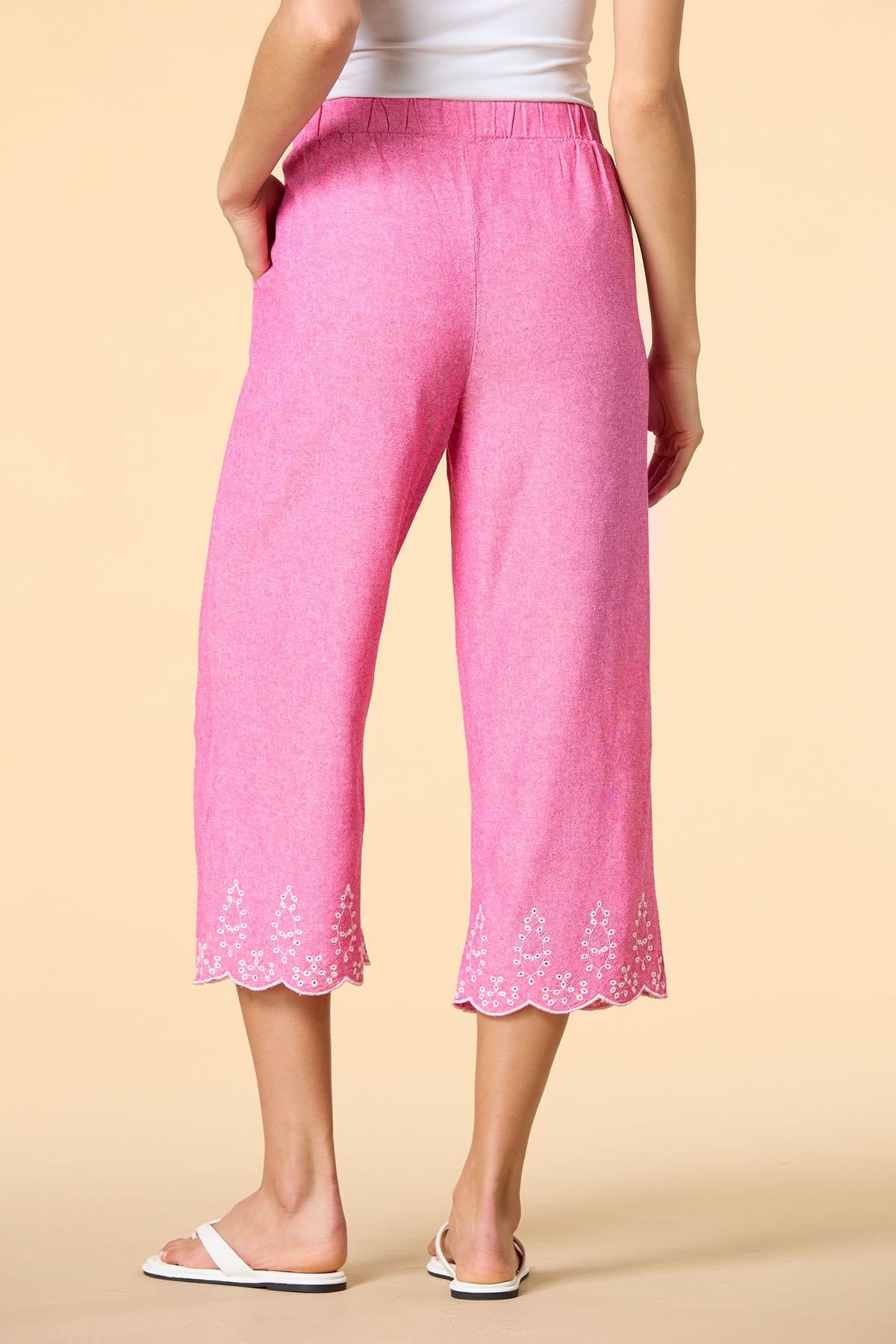 Versona petal pushing cropped pants PINK