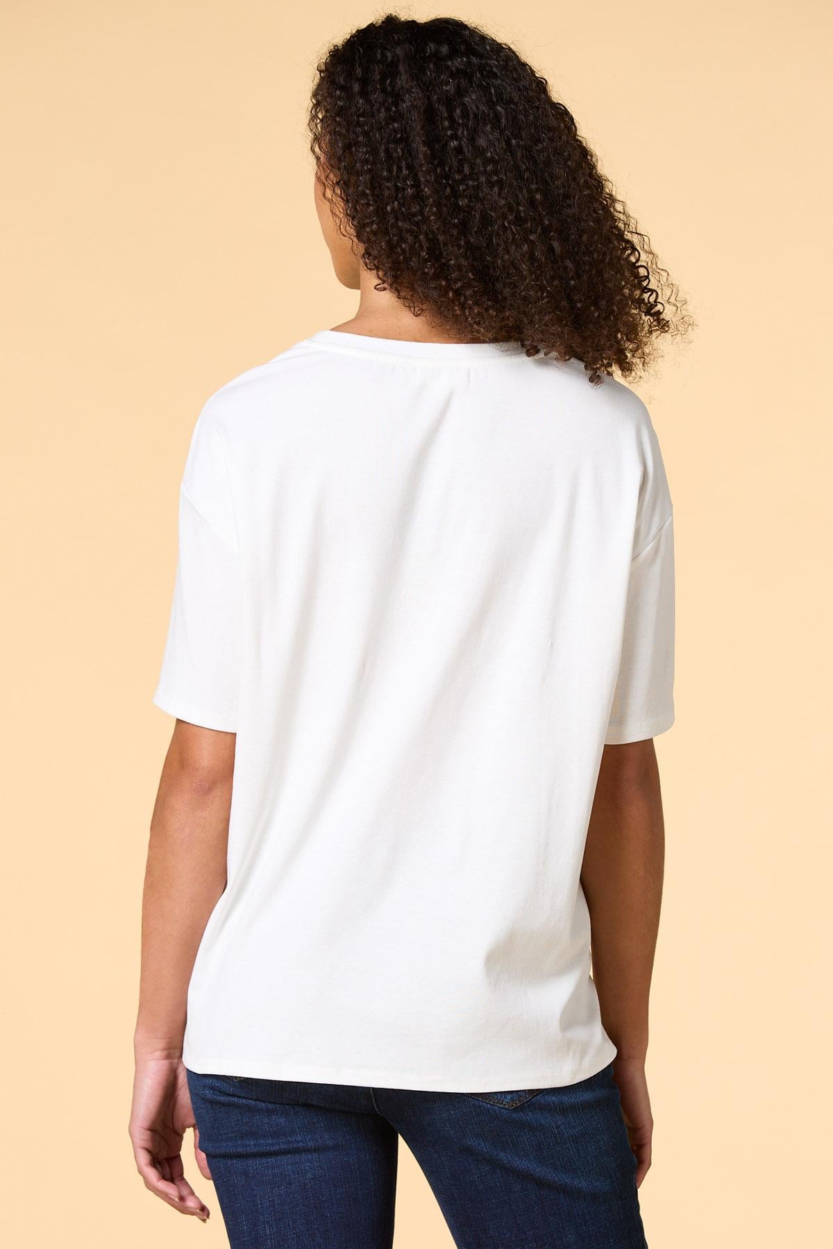 Versona tequila sunrise sequin tee WHITE