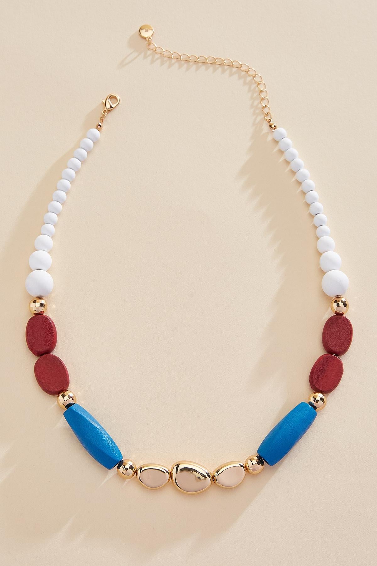 Versona americana wood beaded necklace RACING_RED