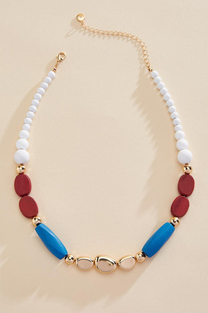 Versona americana wood beaded necklace RACING_RED