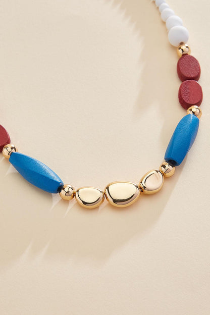 Versona americana wood beaded necklace RACING_RED