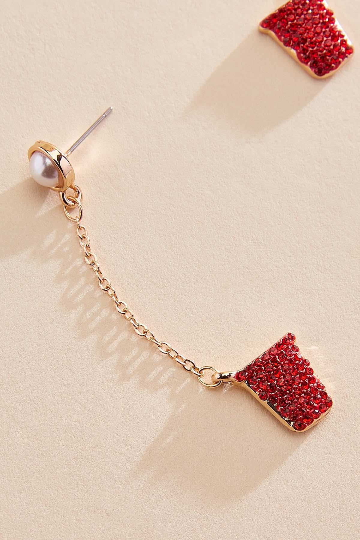 Versona beer pong dangly earrings RACING_RED