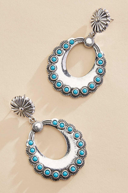 Versona silver turquoise dangly earrings TURQUOISE
