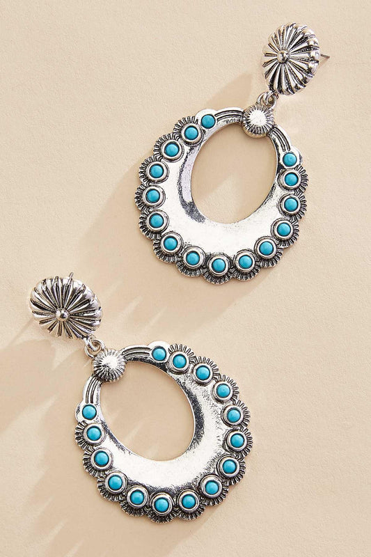 Versona silver turquoise dangly earrings TURQUOISE