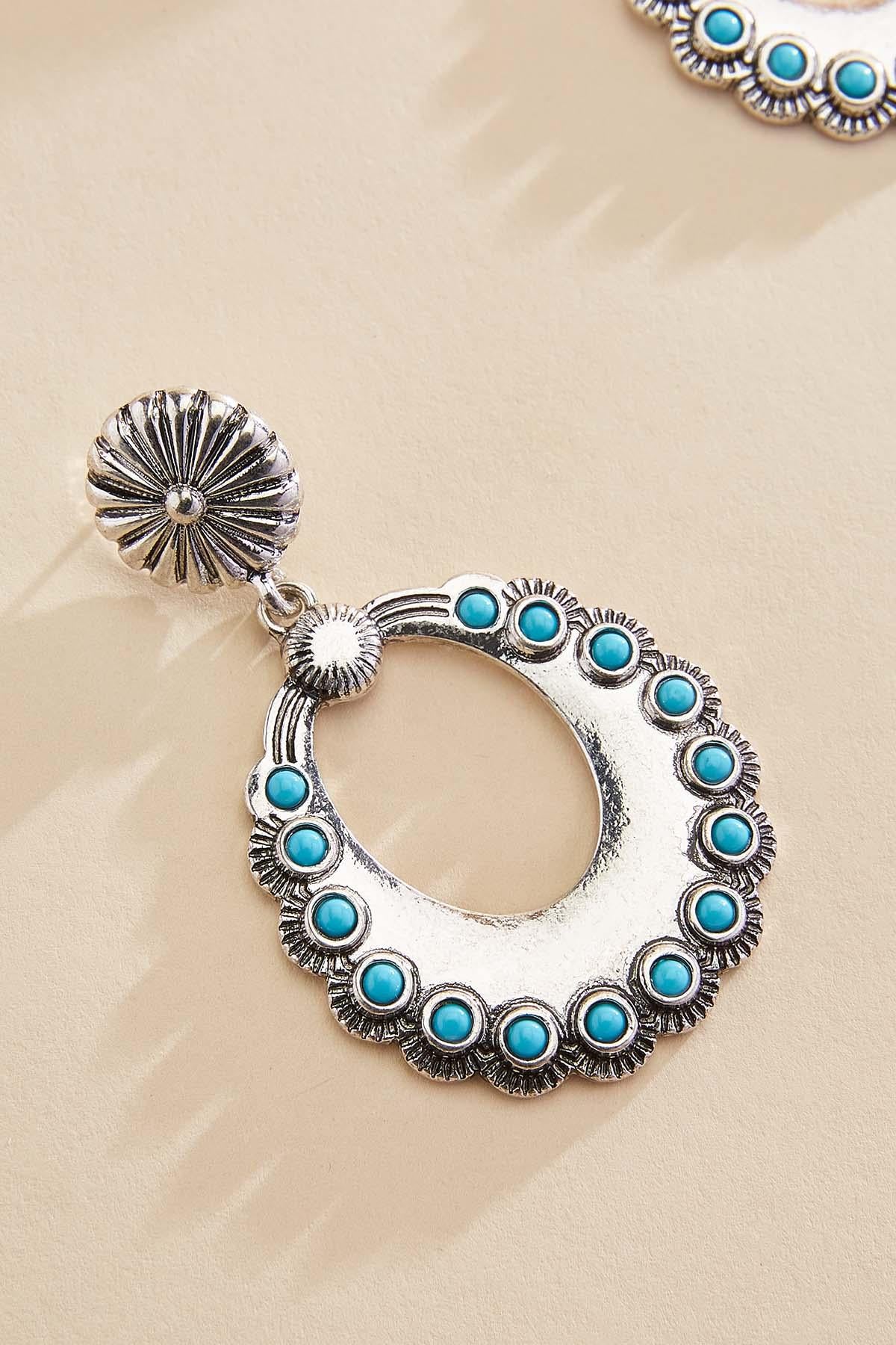 Versona silver turquoise dangly earrings TURQUOISE