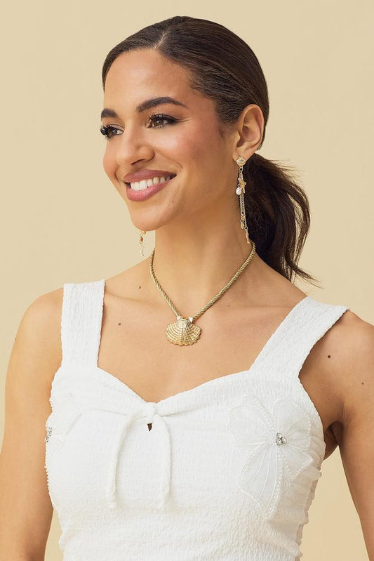 Versona gold rope chain seashell necklace GOLD