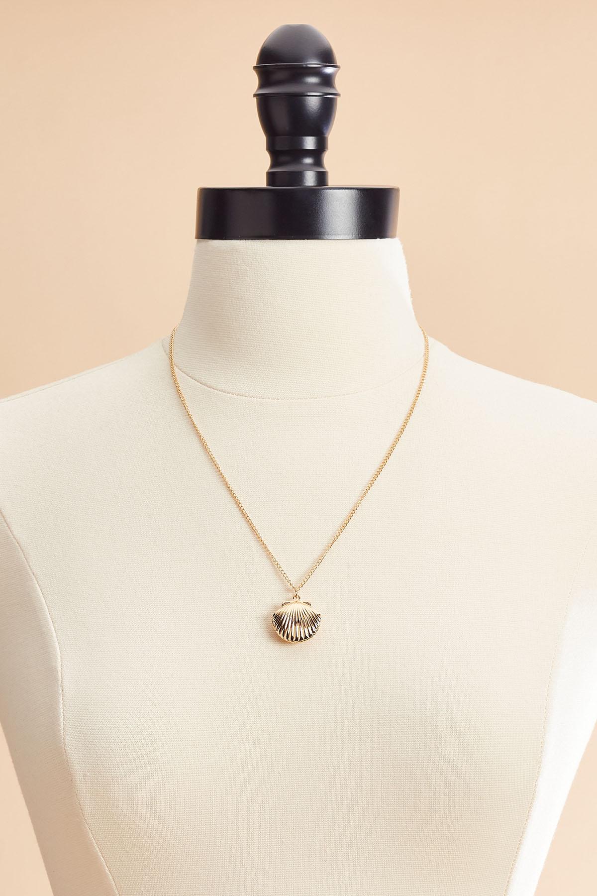 Versona gold seashell locket necklace GOLD