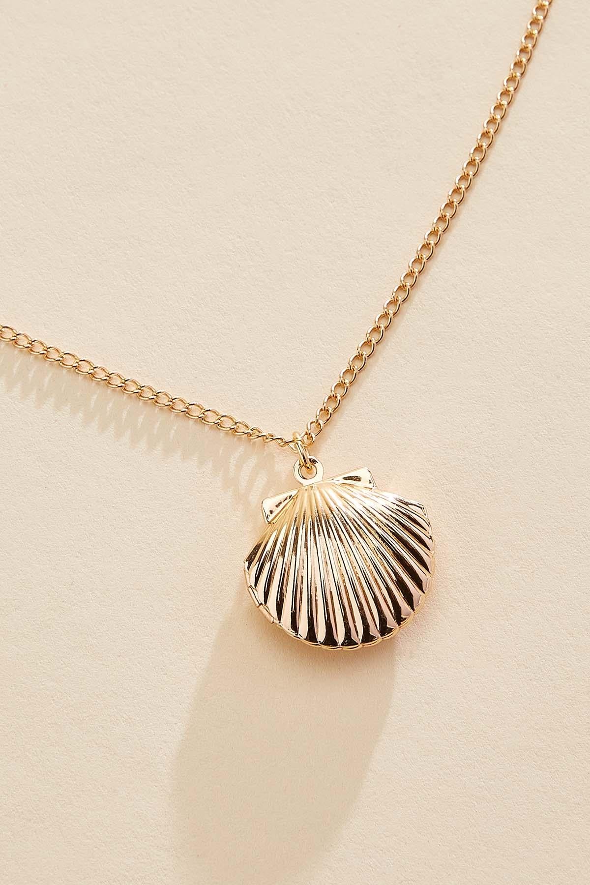 Versona gold seashell locket necklace GOLD