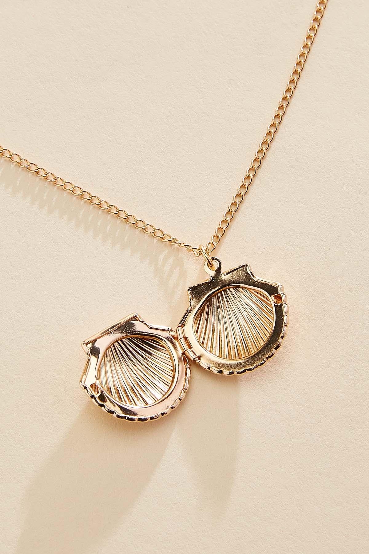 Versona gold seashell locket necklace GOLD