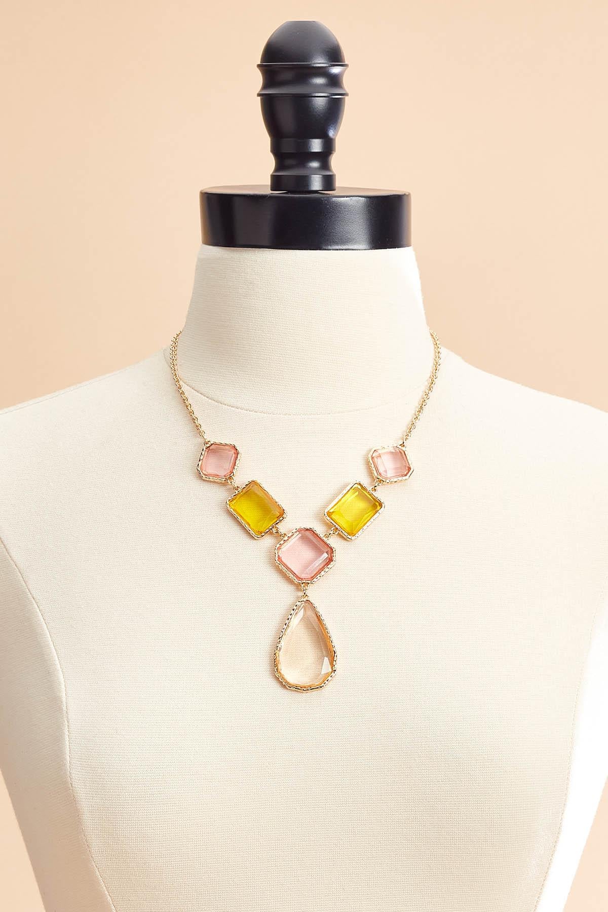 Versona multicolor glass shape necklace MULTI_SPRING