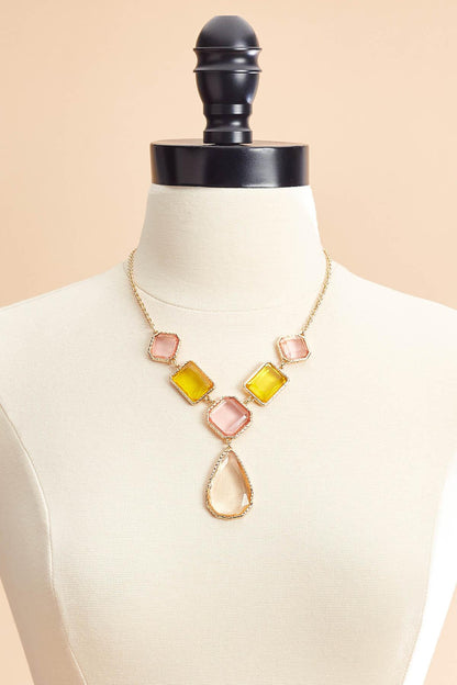 Versona multicolor glass shape necklace MULTI_SPRING