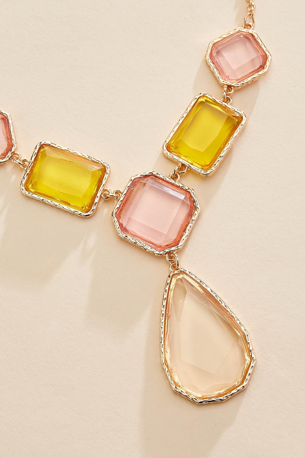 Versona multicolor glass shape necklace MULTI_SPRING