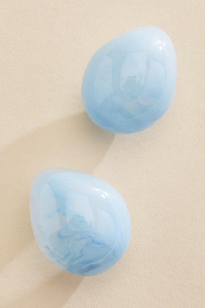 Versona blue lucite dome stud earrings HEATHER