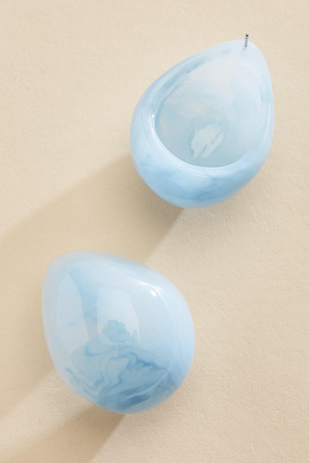 Versona blue lucite dome stud earrings HEATHER