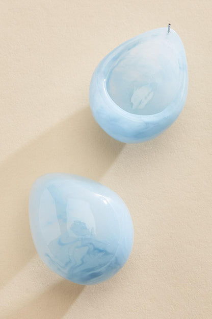 Versona blue lucite dome stud earrings HEATHER