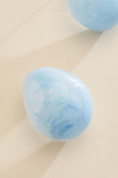 Versona blue lucite dome stud earrings HEATHER