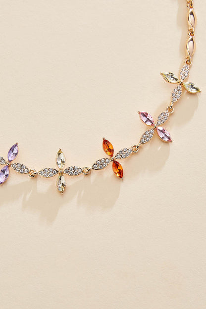 Versona multicolor floral bib necklace MULTI_SPRING