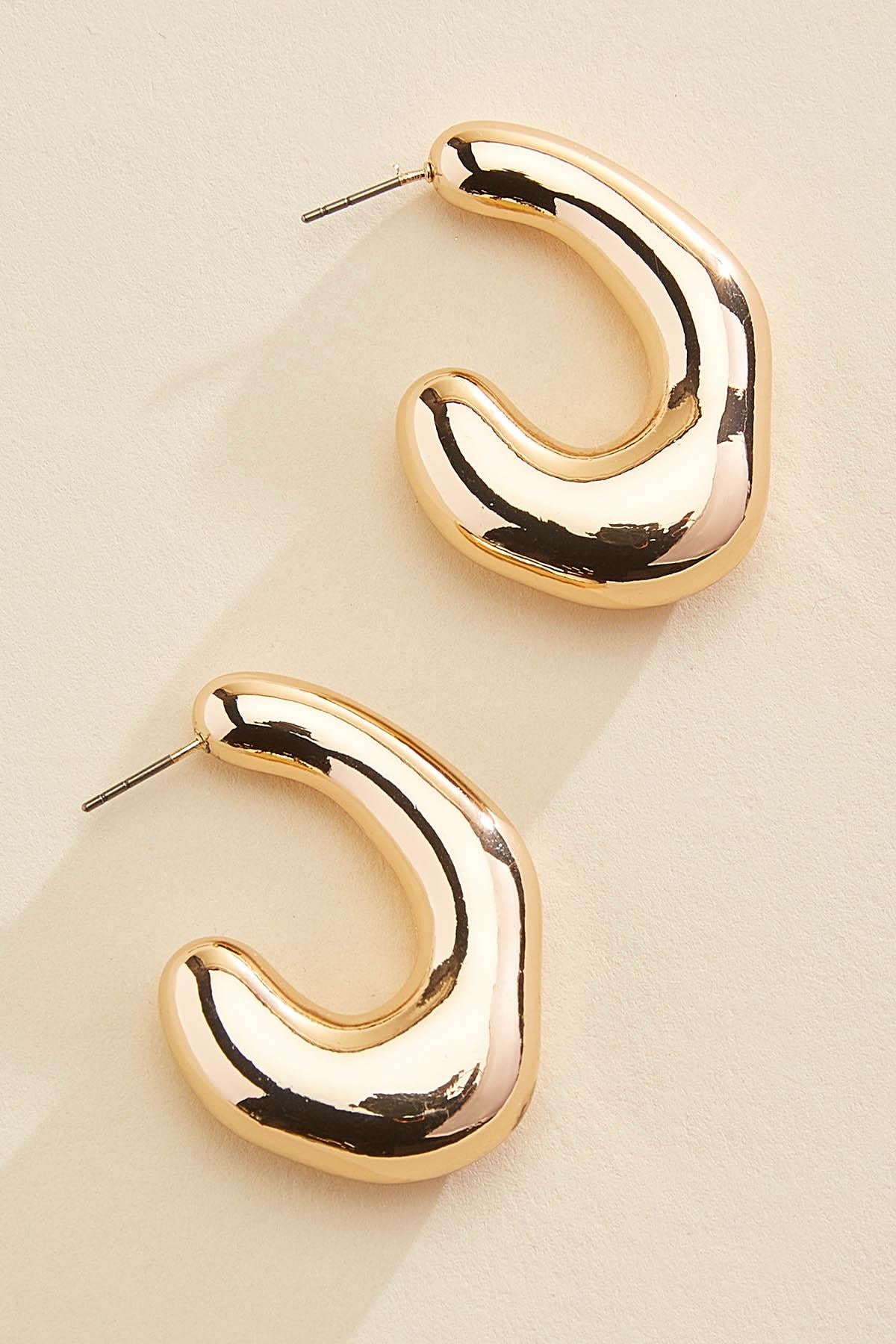 Versona hammered metal hoop earrings GOLD
