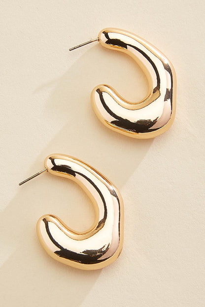 Versona hammered metal hoop earrings GOLD