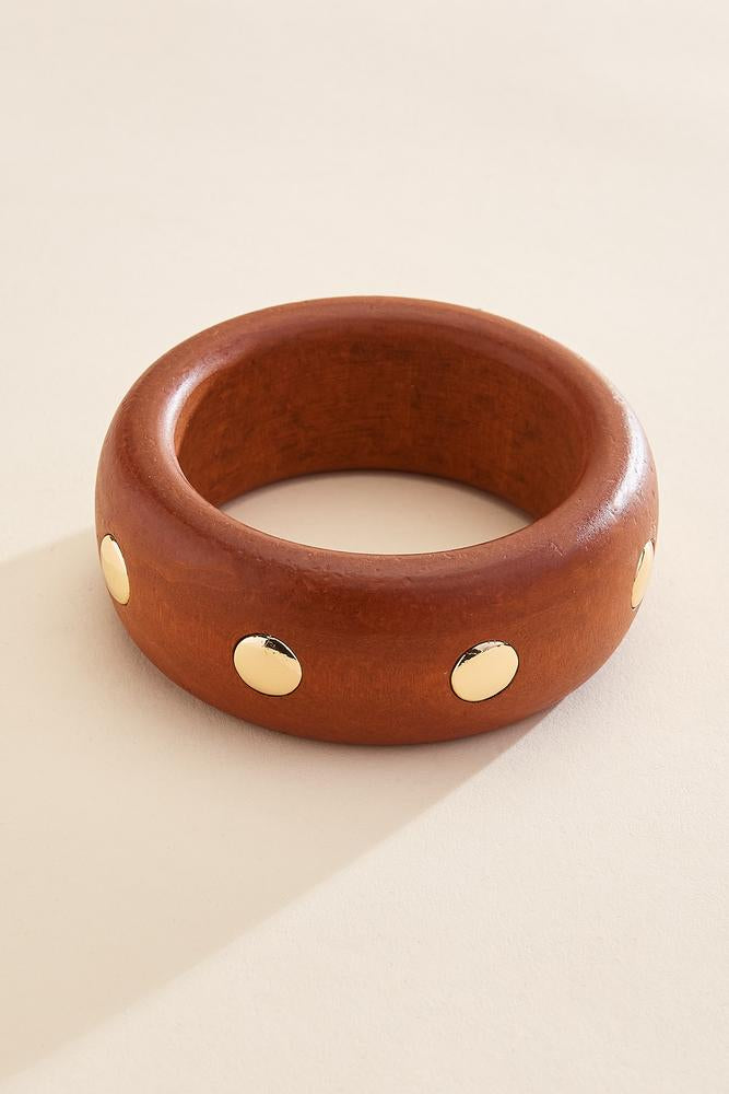 Versona wood gold embellished bangle bracelet GLAZED_GINGER