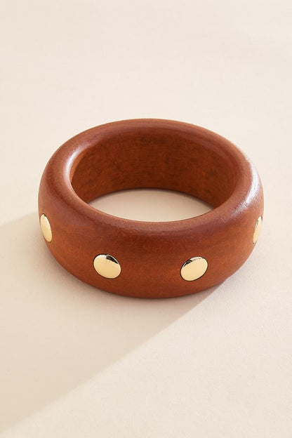 Versona wood gold embellished bangle bracelet GLAZED_GINGER