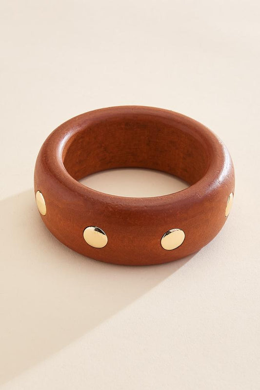 Versona wood gold embellished bangle bracelet GLAZED_GINGER