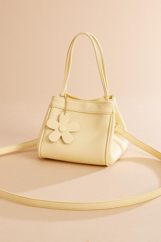 Versona faux leather daisy charm crossbody AIRY_BLUE