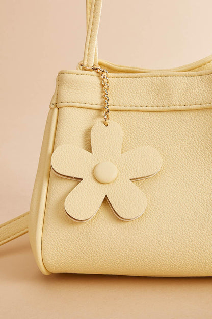 Versona faux leather daisy charm crossbody AIRY_BLUE