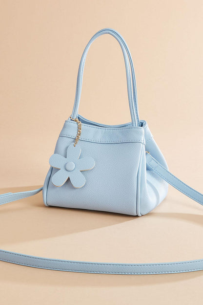 Versona faux leather daisy charm crossbody AIRY_BLUE