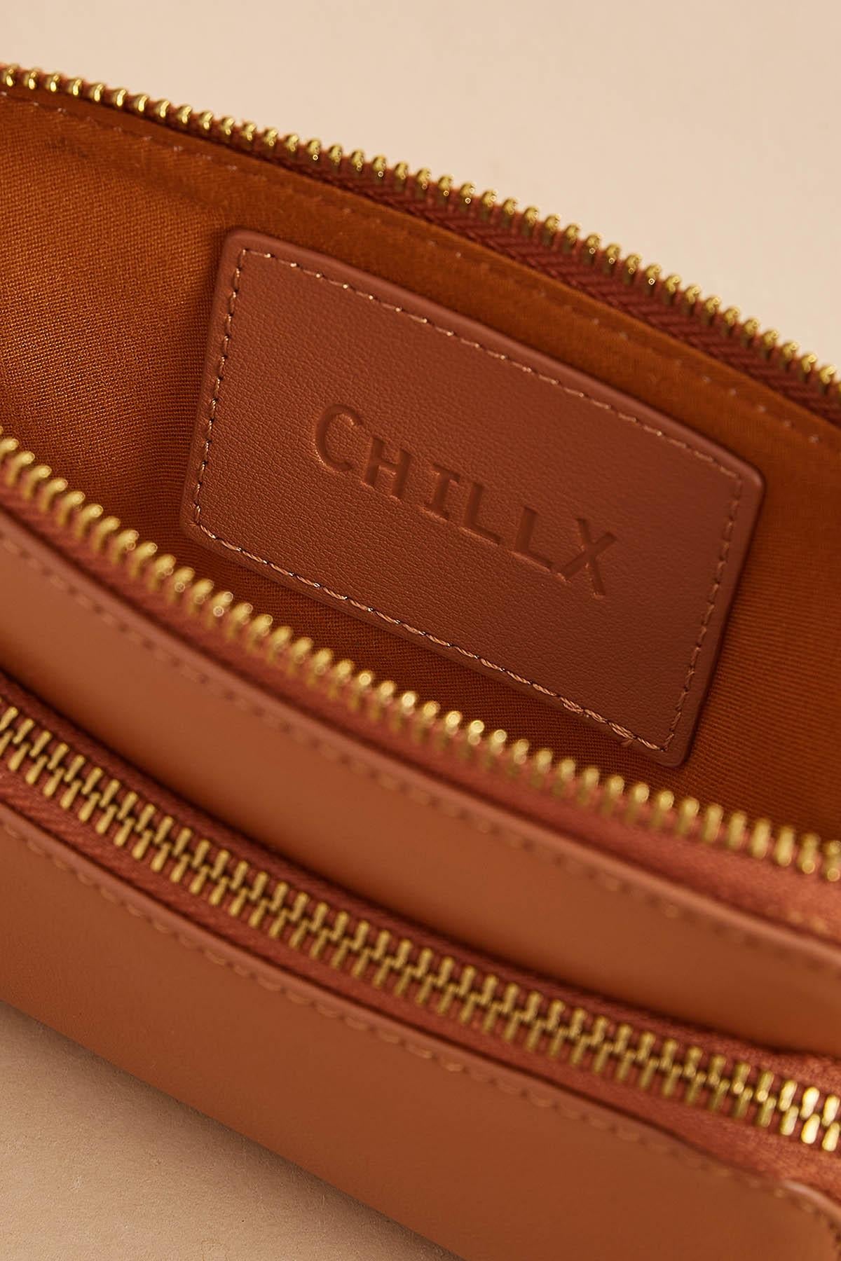 Versona genuine leather crossbody COGNAC
