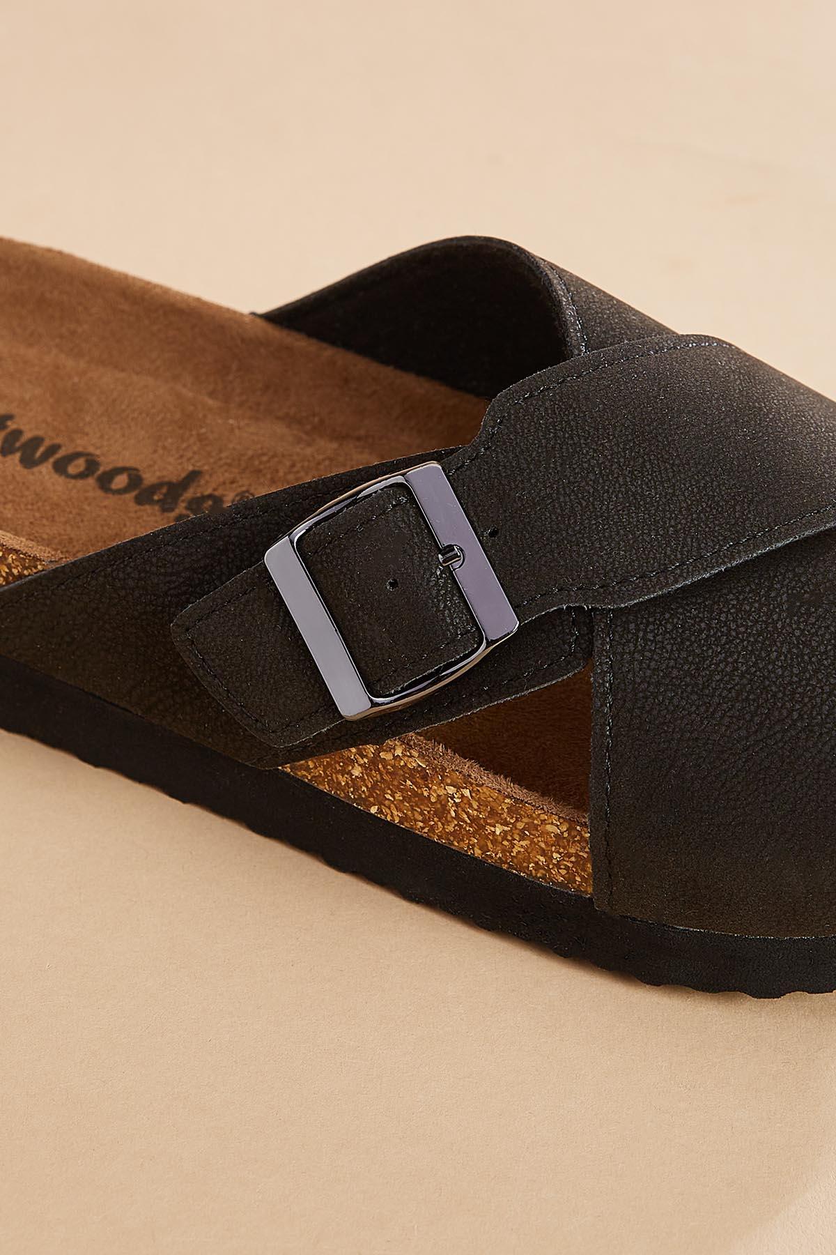 Versona crossover band platform footbed sandals BROWN