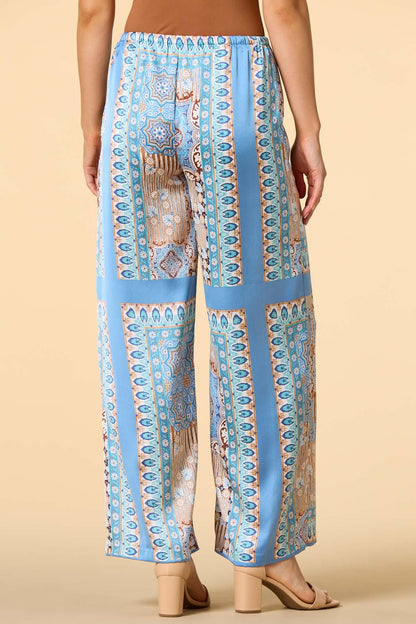 Versona edge of the ocean satin pants BLUE_MULTI