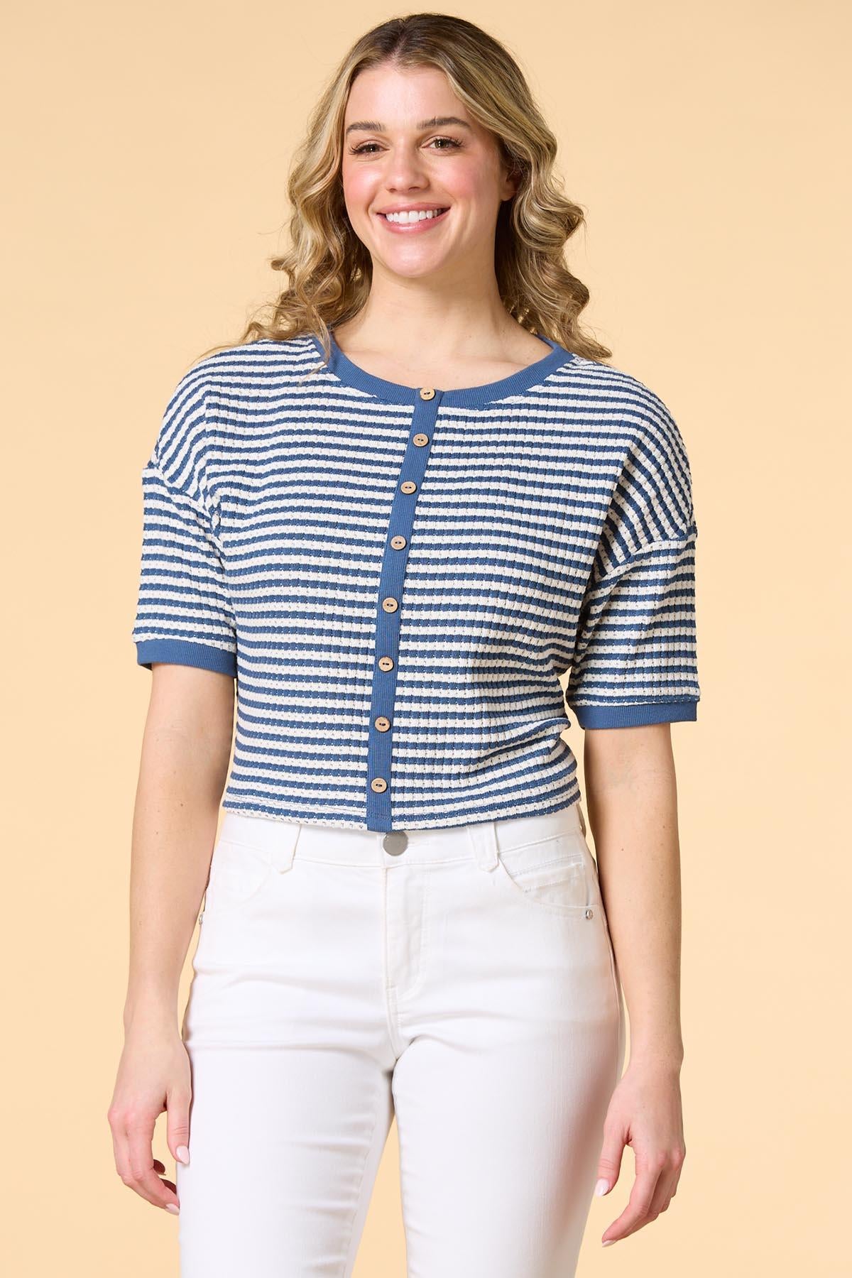 Versona push my buttons top BLUE_MULTI