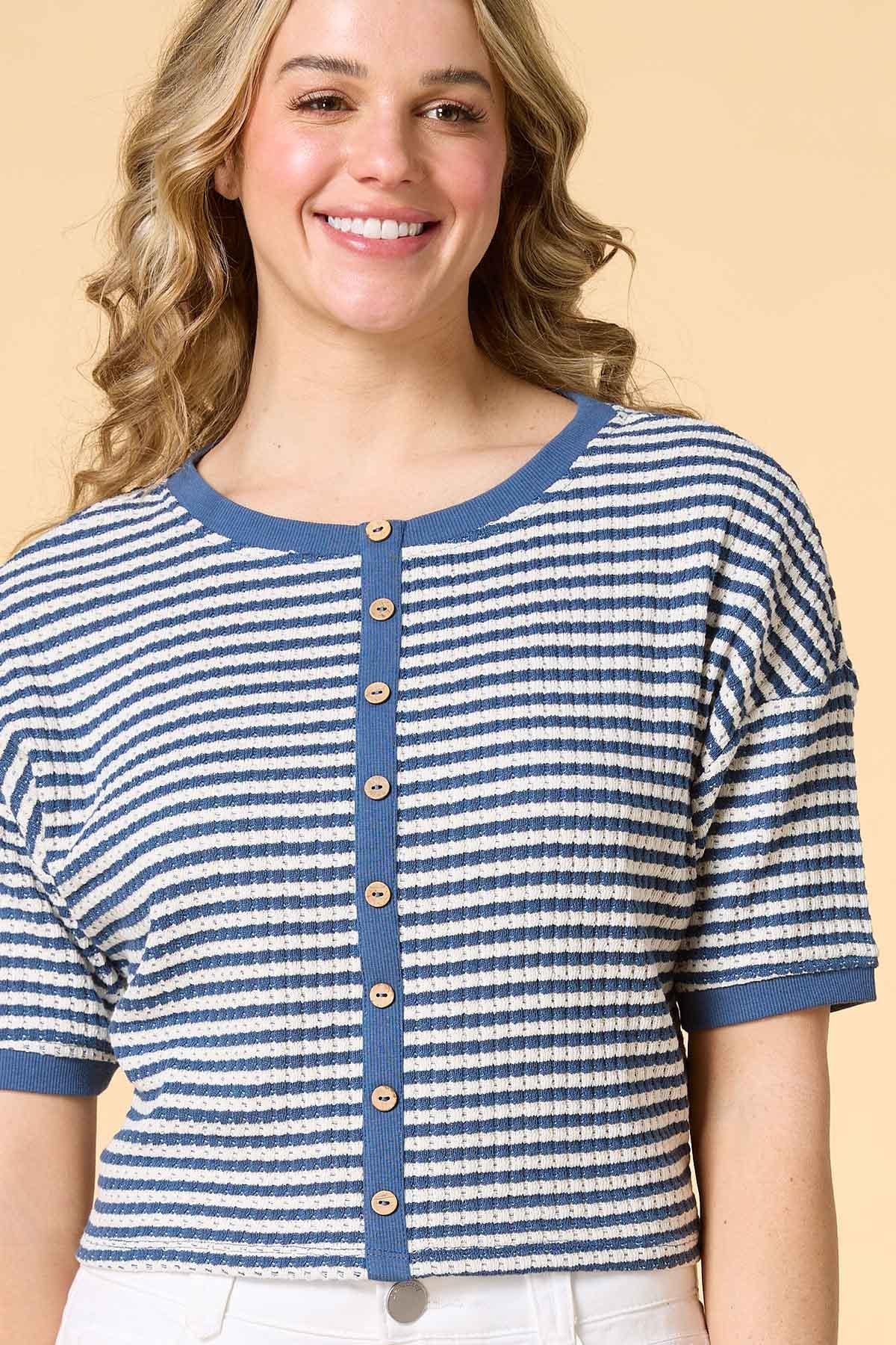 Versona push my buttons top BLUE_MULTI