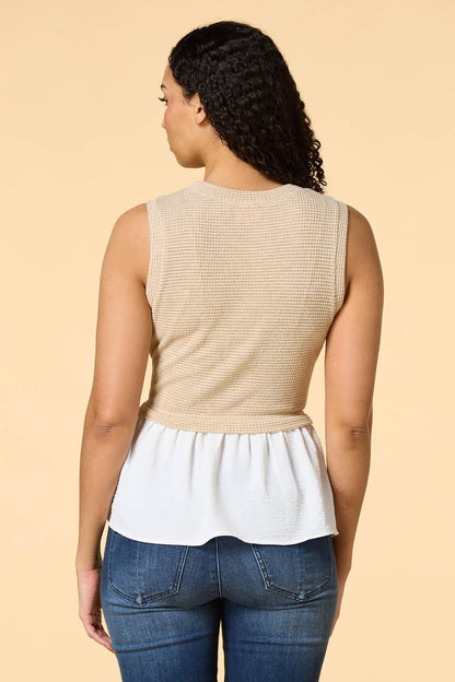 Versona get hem back tank LIGHT_BROWN