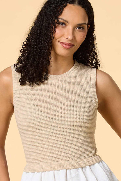 Versona get hem back tank LIGHT_BROWN
