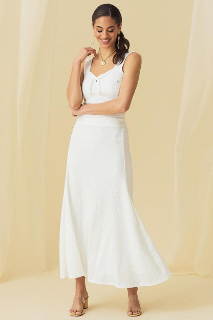 Versona white sands maxi skirt WHITE