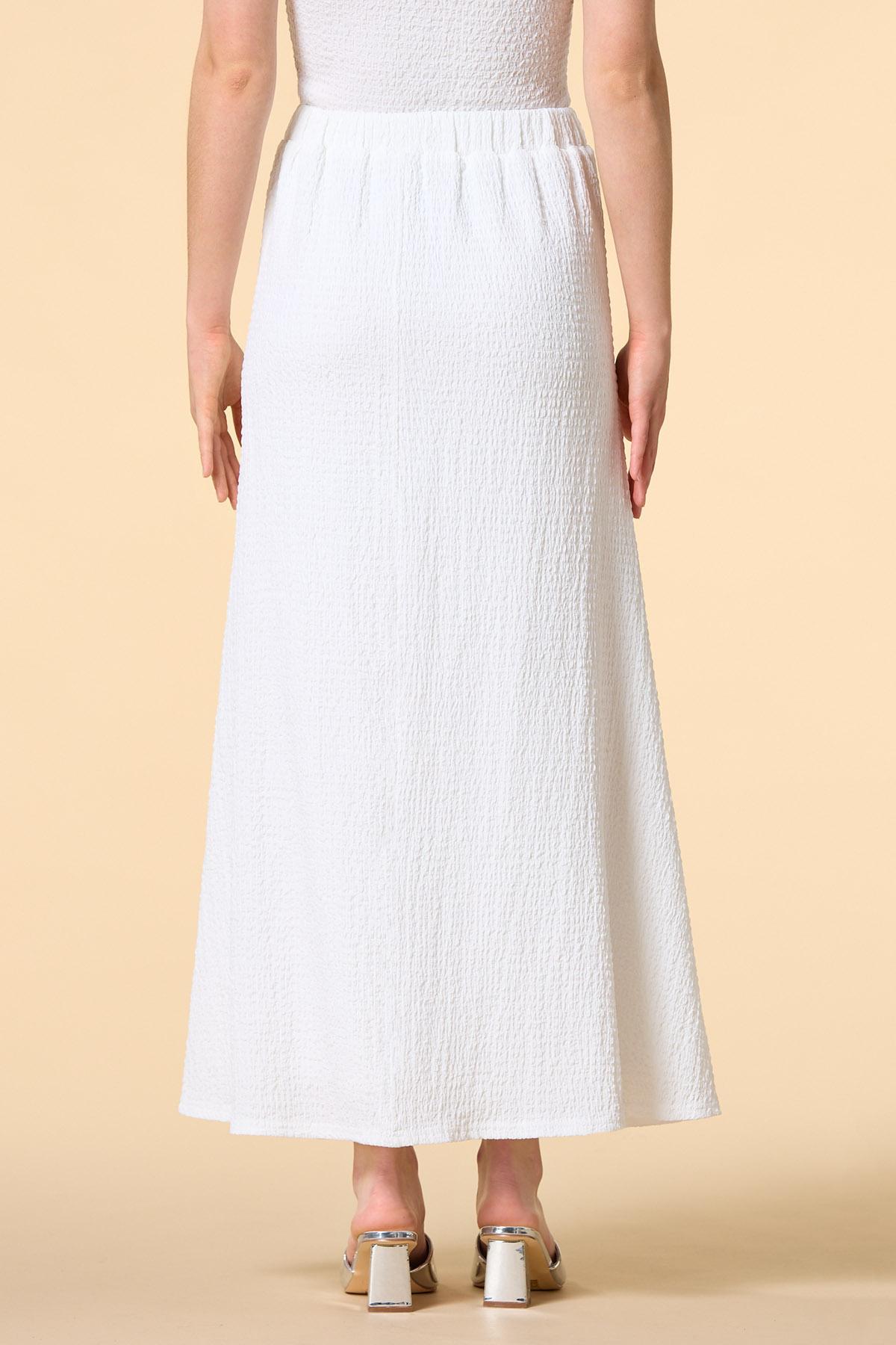 Versona white sands maxi skirt WHITE