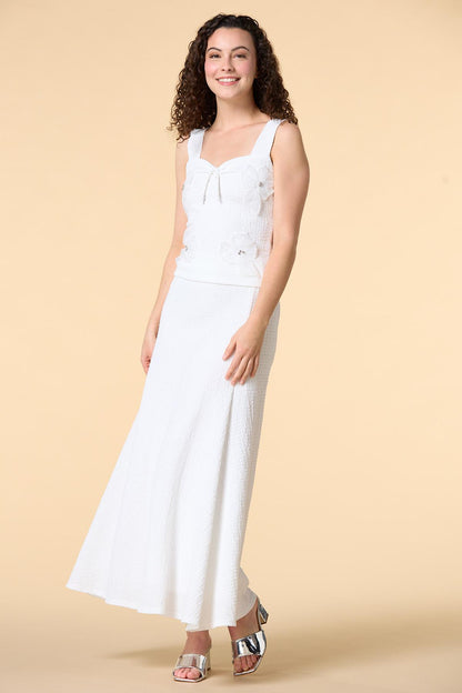 Versona white sands maxi skirt WHITE