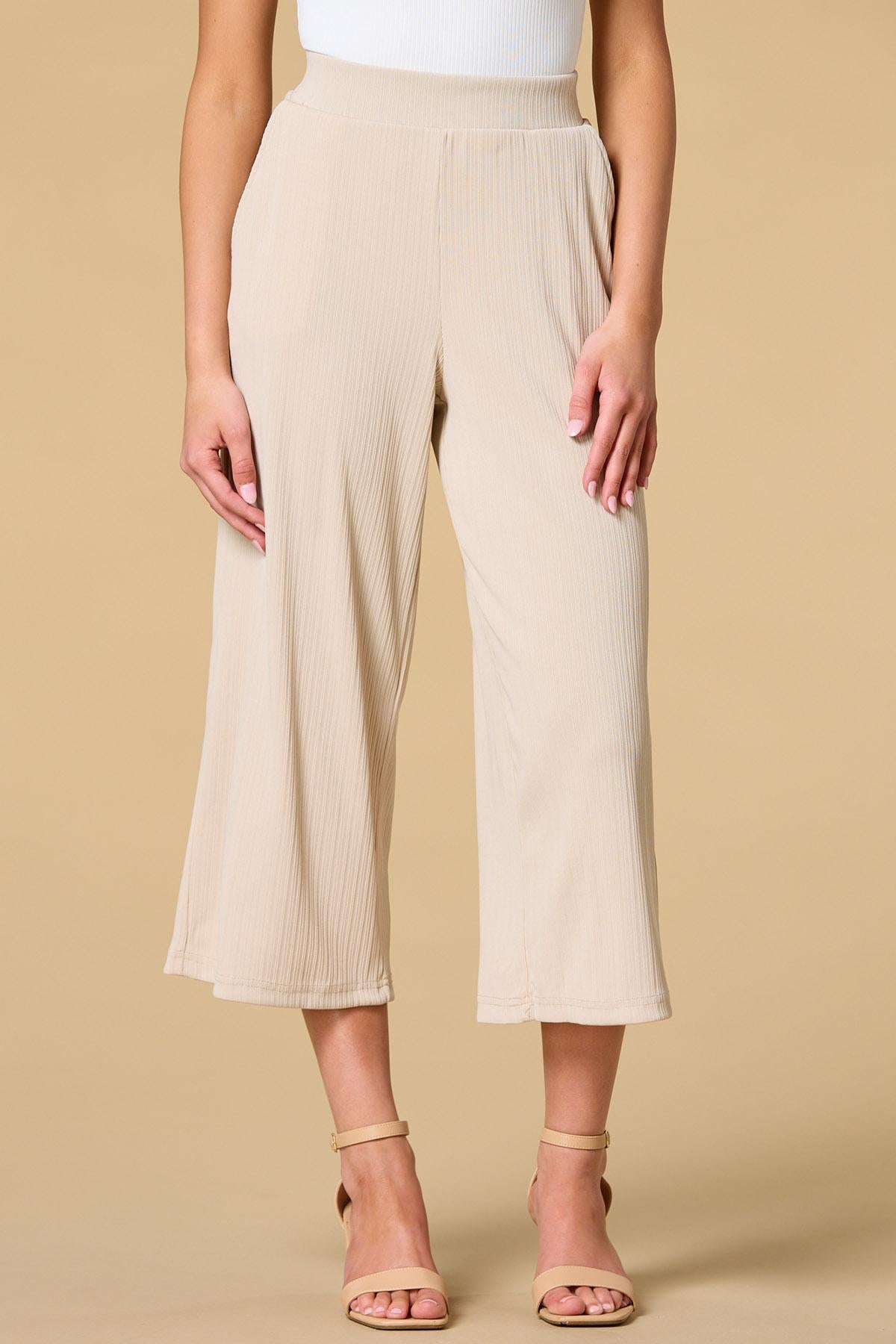 Versona popping bottles cropped pants CHAMPAGNE_BEIGE