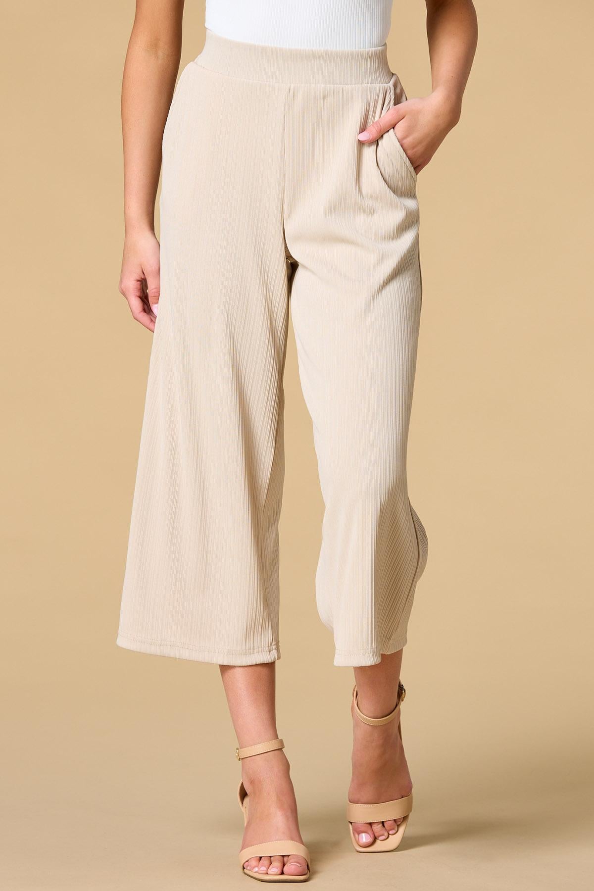 Versona popping bottles cropped pants CHAMPAGNE_BEIGE