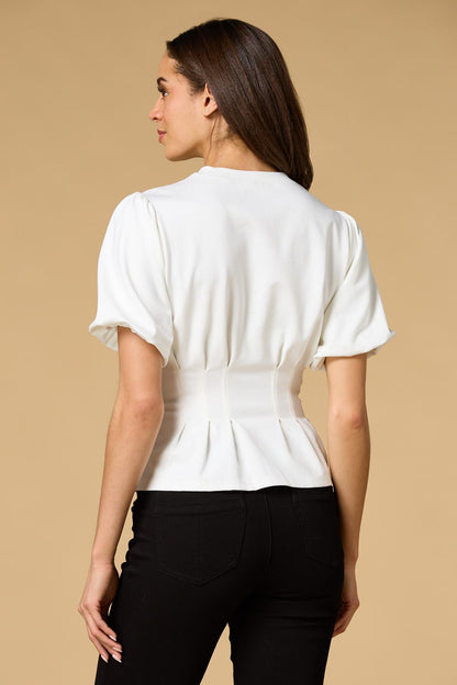 Versona pleat treat top WHITE